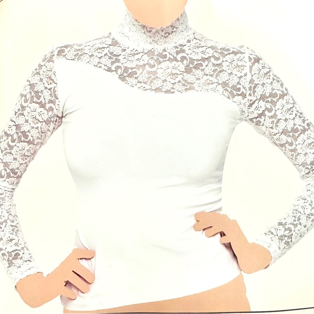 Long, lace sleeved shirt